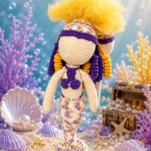 Sunshine Splash Whimsical Mermaid - Handmade Crochet Comfort Companion Doll